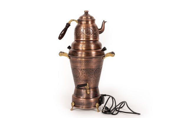 Handygoo El İşlemesi Elektrikli Bakır Semaver