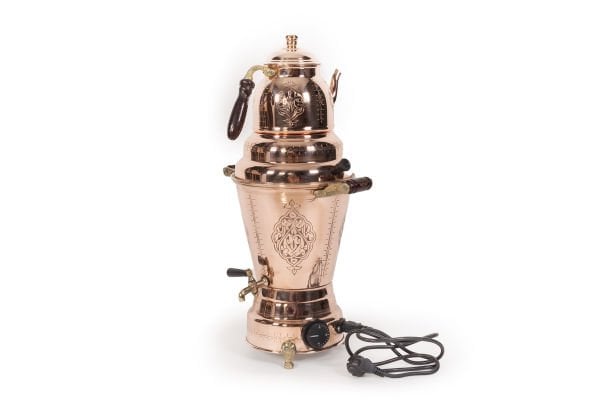 Handygoo El İşlemesi Kırmızı Elektrikli Bakır Semaver