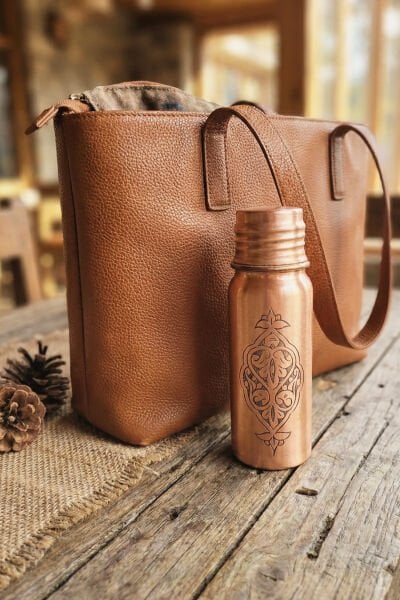 Handygoo Kızıl Nakış Bakır Matara 500 ML