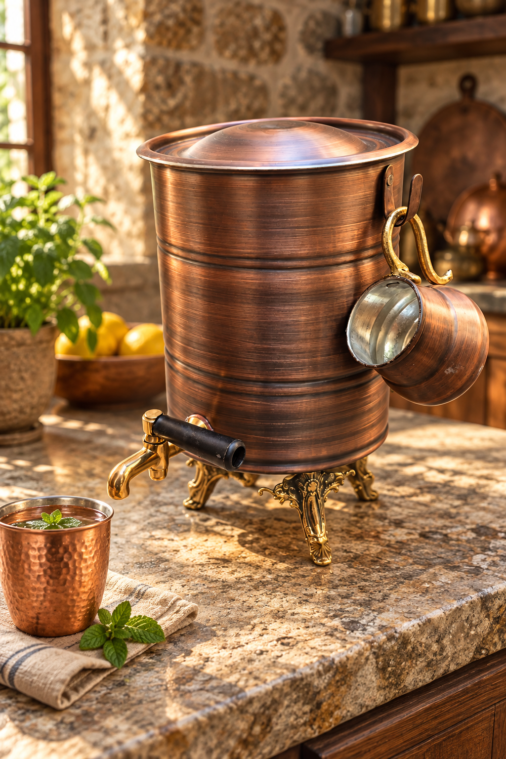 Handygoo Heritage Eskitme Bakır Su Sebili 3 LT