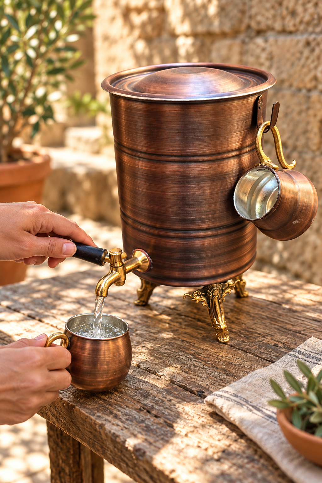 Handygoo Heritage Eskitme Bakır Su Sebili 3 LT