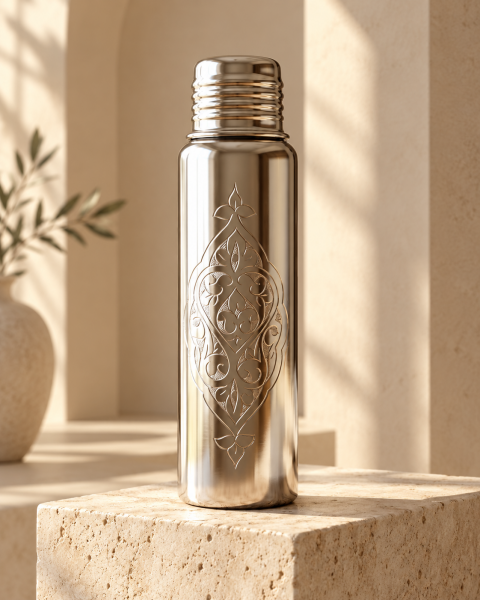 Handygoo Silver Lale 750 ml Özel İşlemeli Bakır Matara