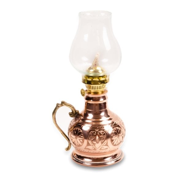 Handygoo Tombik Camlı El Yapımı Bakır Gaz Lambası