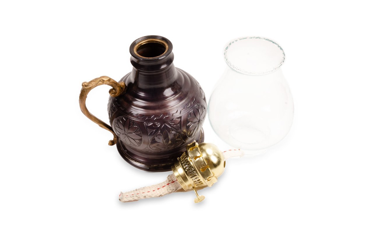 Handygoo Boru Camlı El Yapımı Bakır Gaz Lambası Bronz