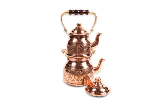 Handygoo Yukarıdan Kulplu Bakır Çaydanlık