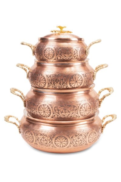 Handygoo Red Beauty Bakır Tencere Seti