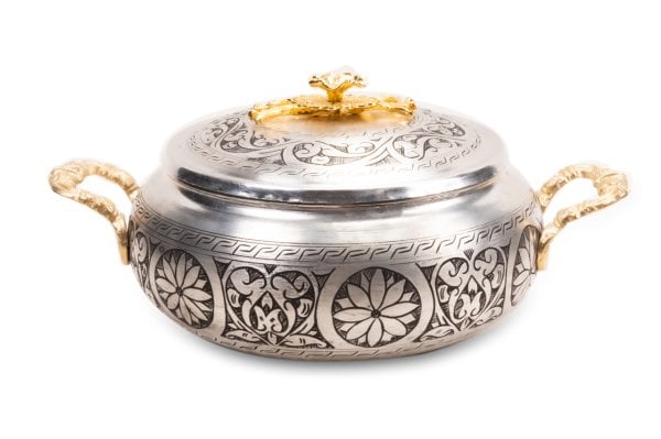 Handygoo Gray Sultan İşlemeli Bakır Tencere – 19 / 24 / 27 / 31 cm