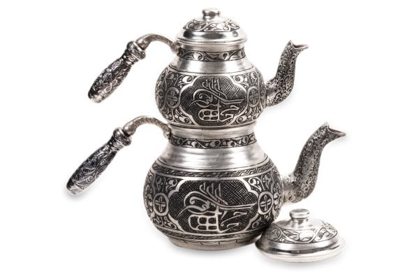 Handygoo Ağır El İşlemesi Tuğralı Bakır Çaydanlık