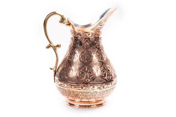 Handygoo Çiçek El İşlemesi Kırmızı Bakır Sürahi