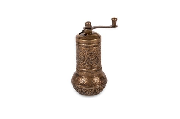 Tombul Sarı Eskitme Döküm Karabiber Değirmeni