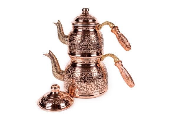 Handygoo Red Bright Papatya Bahçesi Bakır Çaydanlık