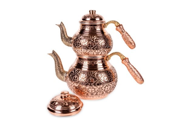 Handygoo Red Bright Flower Garden Bakır Çaydanlık