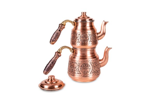 Handygoo Ufak El İşlemesi Eskitme Bakır Çaydanlık