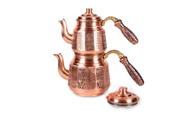 Handygoo Dilimli Eskitme Bakır Çaydanlık