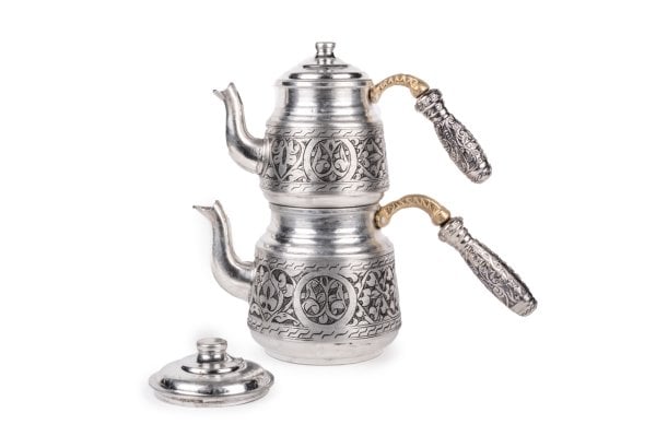 Handygoo Ufak El İşlemesi Kalaylı Bakır Çaydanlık