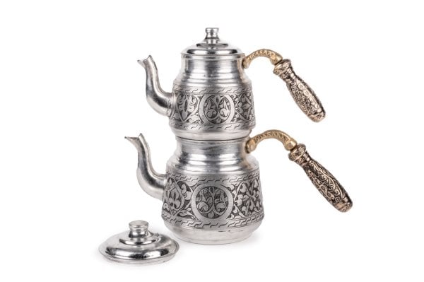 Handygoo Ufak El İşlemesi Sarı Saplı Bakır Çaydanlık