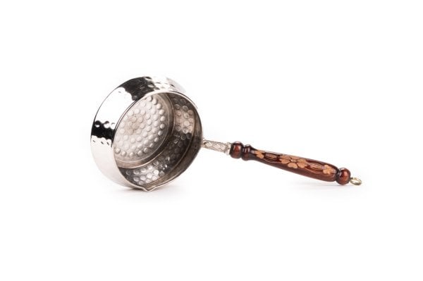 Handygoo Ahşap Saplı Nikelajlı Dövme Bakır Sosluk