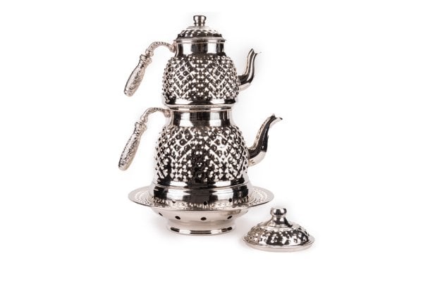 Handygoo Büyük Boy Nikelajlı Keops Bakır Çaydanlık ve Balkon Sefası