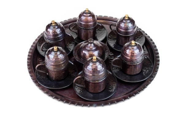 Handygoo Dark Altı Kişilik Bakır Kahve Fincanı Seti