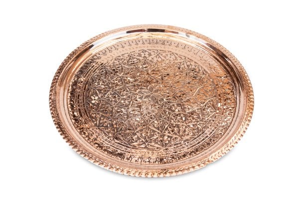 Handygoo Daisy Plate Ağır İşleme Bakır Tepsi