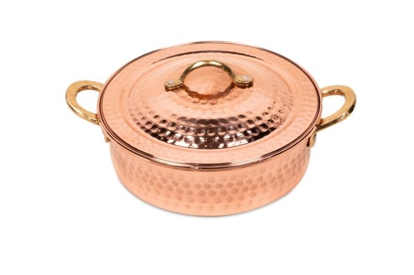 Handygoo Büyük Boy Dövme Bakır Pilav Tenceresi
