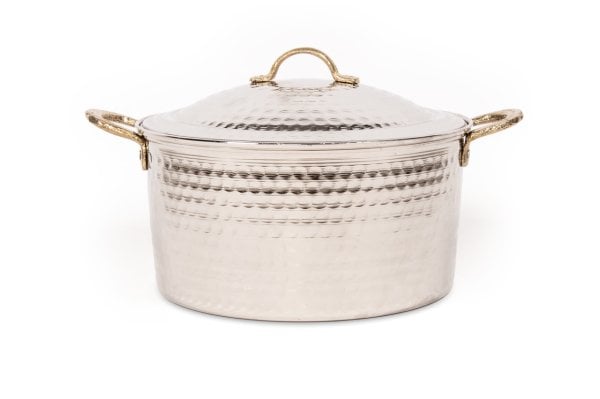 Handygoo Nikelajlı Orta Boy Derin Dövme Bakır Tencere