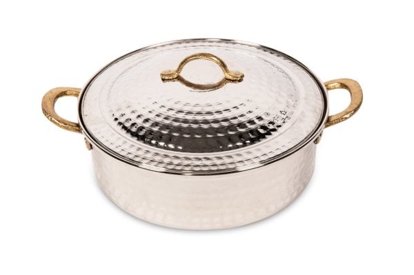 Handygoo Nikelajlı Büyük Boy Dövme Bakır Tencere