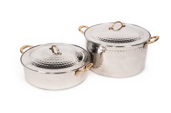 Handygoo Nikelajlı Anatolian Dövme Bakır Tencere Seti