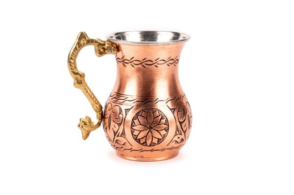 Handygoo Kırmızı Eskitme El İşlemesi Bakır Kupa