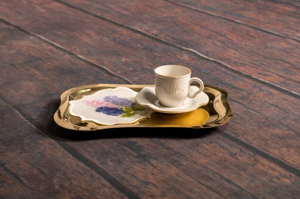 Handygoo Yellow Shiny Bakır Sunum Tepsisi