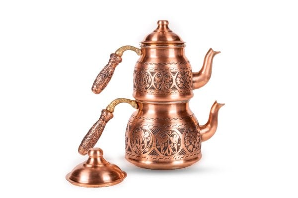 Handygoo Battal Old Passion El Yapımı Kırmızı Eskitme Bakır Çaydanlık