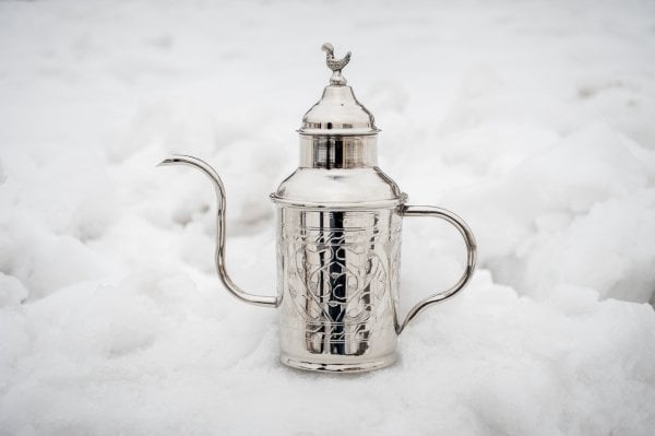 Handygoo El İşlemesi Nikelajlı Bakır Yağdanlık