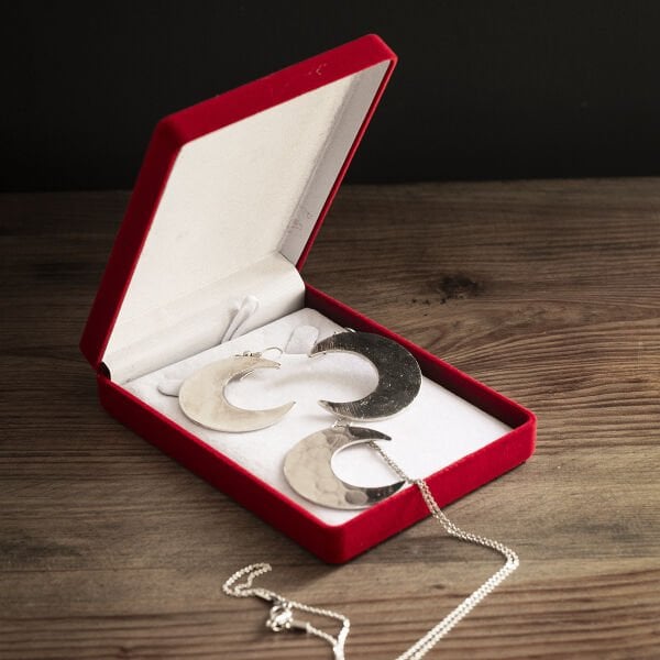 Handygoo Moon Style Bakır Kolye ve Bakır Küpe